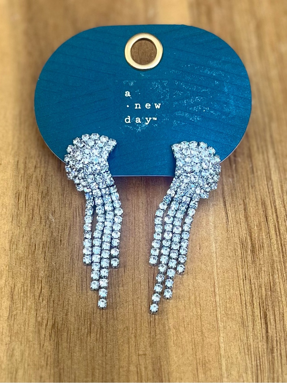 *3/$15 - A New Day, Silver Crystal Cascade Earrings -Sparkling Rhinestone Fringe